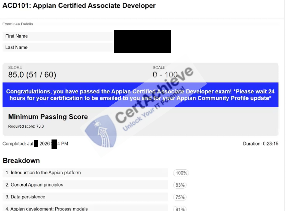 Official Appian ACD101 Exam 1