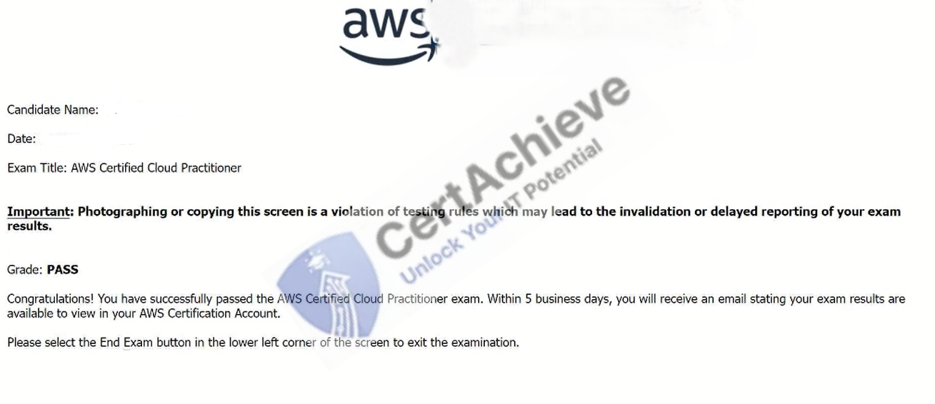 Official Amazon Web Services CLF-C02 Exam 1